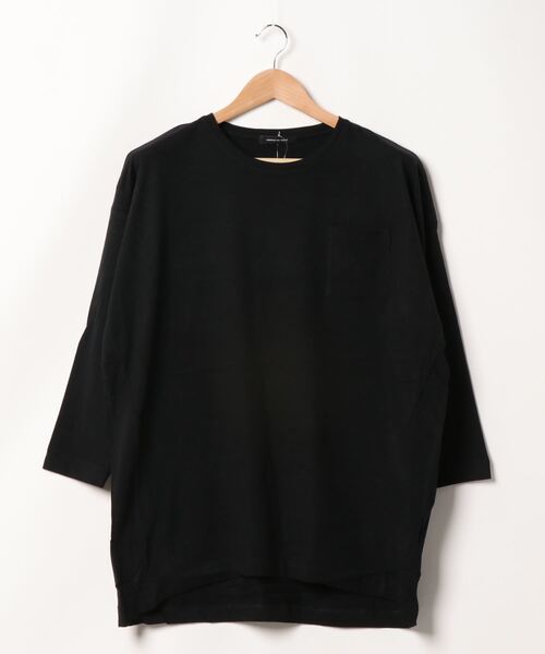 AMERICAN HOLIC（アメリカンホリック）の「ポケット付きコクーンカットチュニック　＊●（Tシャツ/カットソー・レディース・ブルー/モカ/ライトグレー/ブラック/オフホワイト・FREE）」の7枚目の写真