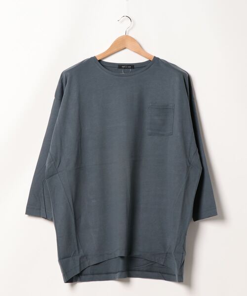 AMERICAN HOLIC（アメリカンホリック）の「ポケット付きコクーンカットチュニック　＊●（Tシャツ/カットソー・レディース・ブルー/モカ/ライトグレー/ブラック/オフホワイト・FREE）」の8枚目の写真