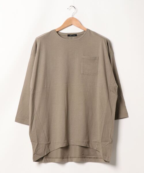 AMERICAN HOLIC（アメリカンホリック）の「ポケット付きコクーンカットチュニック　＊●（Tシャツ/カットソー・レディース・ブルー/モカ/ライトグレー/ブラック/オフホワイト・FREE）」の9枚目の写真