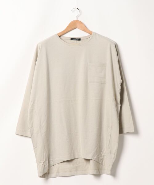 AMERICAN HOLIC（アメリカンホリック）の「ポケット付きコクーンカットチュニック　＊●（Tシャツ/カットソー・レディース・ブルー/モカ/ライトグレー/ブラック/オフホワイト・FREE）」の10枚目の写真