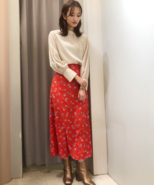 LILY BROWN（リリーブラウン）の「ジャガードチャイナ―ブラウス