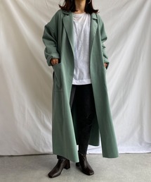 ウールライク スリット入り ロング ガウンコート