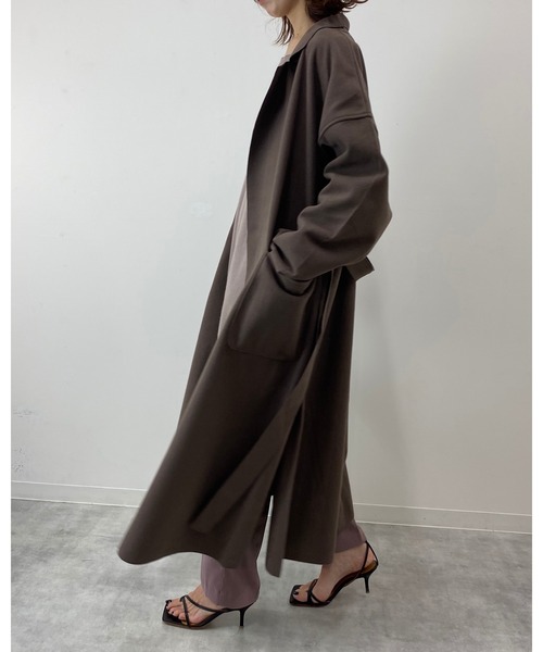 She's Closet(シーズクローゼット)の「ウールライク スリット入り ロング ガウンコート(チェスターコート・レディース・モカ/ミント・FREE)」の8枚目の写真