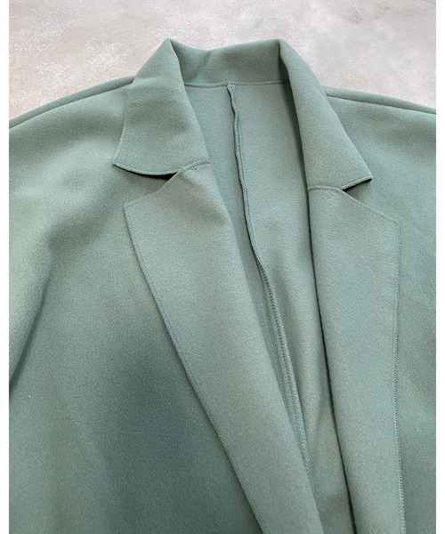 She's Closet(シーズクローゼット)の「ウールライク スリット入り ロング ガウンコート(チェスターコート・レディース・モカ/ミント・FREE)」の15枚目の写真