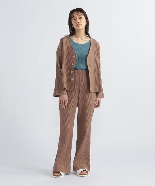 FEELING MADE（フィーリングメイド）の「FEELING MADE ストレッチリブ フレアパンツ（その他パンツ・レディース・ブラック/ケリー/ベージュ・LARGE/SMALL/MEDIUM）」の17枚目の写真