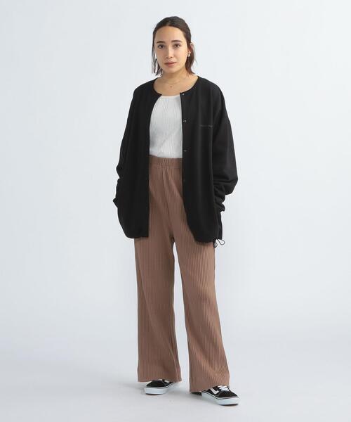 FEELING MADE（フィーリングメイド）の「FEELING MADE ストレッチリブ フレアパンツ（その他パンツ・レディース・ブラック/ケリー/ベージュ・LARGE/SMALL/MEDIUM）」の7枚目の写真