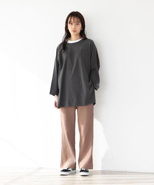 FEELING MADE（フィーリングメイド）の「FEELING MADE ストレッチリブ フレアパンツ（その他パンツ・レディース・ブラック/ケリー/ベージュ・LARGE/SMALL/MEDIUM）」の10枚目の写真