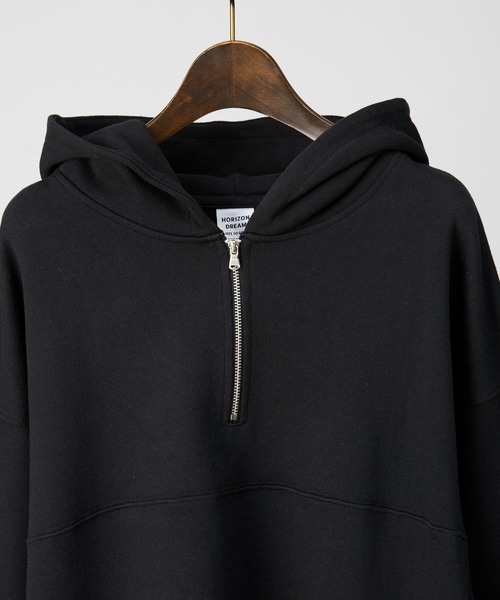 MYSELF ABAHOUSE（マイセルフアバハウス）の「【MYSELF ABAHOUSE】米綿 裏毛 ハーフジップ パーカー（パーカー・メンズ・ベージュ/ピンク/サックスブルー/ブラック・46/48）」の8枚目の写真