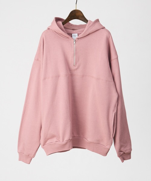 MYSELF ABAHOUSE（マイセルフアバハウス）の「【MYSELF ABAHOUSE】米綿 裏毛 ハーフジップ パーカー（パーカー・メンズ・ベージュ/ピンク/サックスブルー/ブラック・46/48）」の18枚目の写真