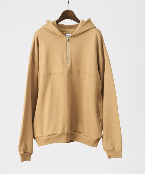 MYSELF ABAHOUSE（マイセルフアバハウス）の「【MYSELF ABAHOUSE】米綿 裏毛 ハーフジップ パーカー（パーカー・メンズ・ベージュ/ピンク/サックスブルー/ブラック・46/48）」の20枚目の写真