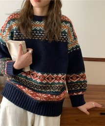 emi+（エミプラス）の「ノルディック柄ニットプルオーバー（ニット/セーター）」