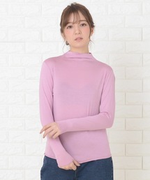 シンプル タートルネック長袖カットソー インナー トップス