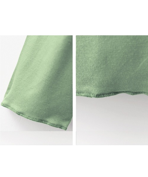 シンプルタートルネック長袖カットソーインナートップス