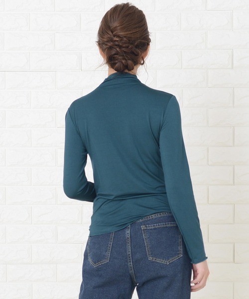 Lace Ladies（レースレディース）の「シンプル タートルネック長袖カットソー インナー トップス（Tシャツ/カットソー・レディース・ブラウン/ピンク/グリーン/グレー/グレイッシュベージュ/ブルーグリーン/ブラック/ホワイト・M/XL）」の17枚目の写真