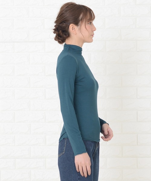 Lace Ladies（レースレディース）の「シンプル タートルネック長袖カットソー インナー トップス（Tシャツ/カットソー・レディース・ブラウン/ピンク/グリーン/グレー/グレイッシュベージュ/ブルーグリーン/ブラック/ホワイト・M/XL）」の18枚目の写真