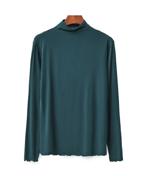 Lace Ladies（レースレディース）の「シンプル タートルネック長袖カットソー インナー トップス（Tシャツ/カットソー・レディース・ブラウン/ピンク/グリーン/グレー/グレイッシュベージュ/ブルーグリーン/ブラック/ホワイト・M/XL）」の20枚目の写真