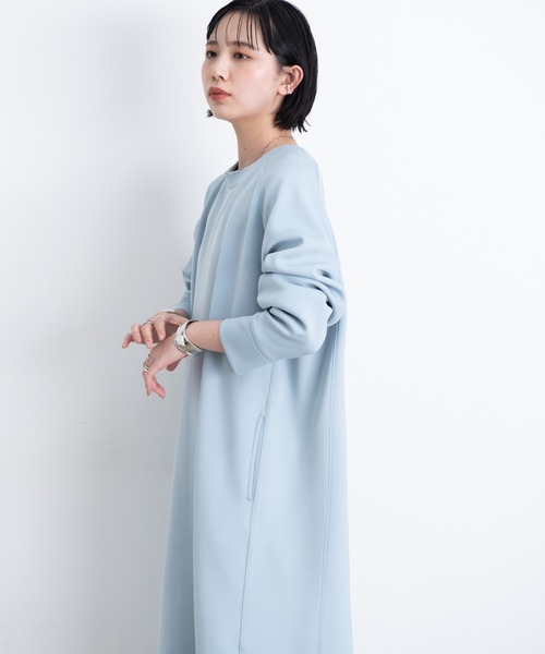Aunt Marie's（アントマリーズ）の「ボンディングロングワンピース / Aunt Marie’ｓ（ワンピース・レディース・ライトグレー/ライトブルー/ブラック・FREE）」の9枚目の写真