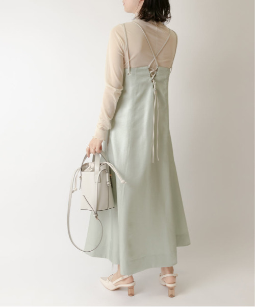 RANDA(ランダ)の「フレアラインキャミワンピース(ワンピース・レディース・ブラウン/ピンク/グリーン・1/0)」の6枚目の写真