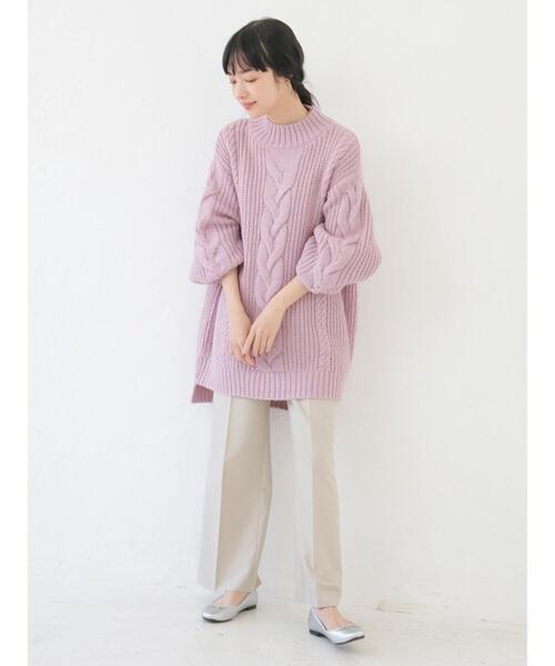 earth music&ecology(アースミュージックアンドエコロジー)の「【WEB限定】センタープレスストレートパンツ *(その他パンツ・レディース・ミント/ライトベージュ/ブルー/レッド系その他/ダークパープル/チョコ・S/M)」の13枚目の写真