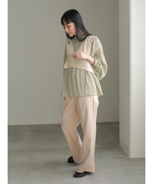 earth music&ecology(アースミュージックアンドエコロジー)の「【WEB限定】センタープレスストレートパンツ *(その他パンツ・レディース・ミント/ライトベージュ/ブルー/レッド系その他/ダークパープル/チョコ・S/M)」の17枚目の写真