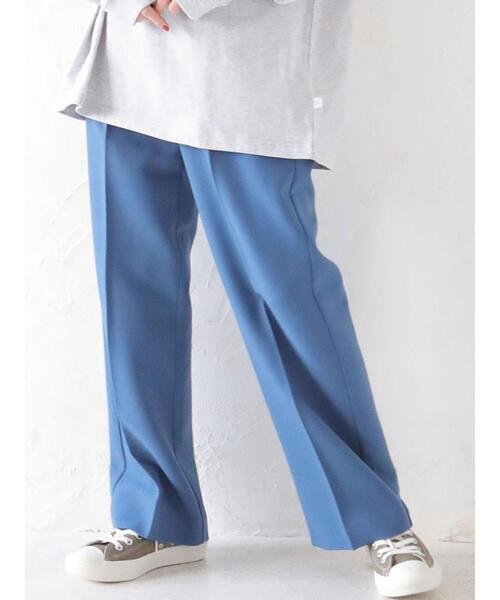 earth music&ecology(アースミュージックアンドエコロジー)の「【WEB限定】センタープレスストレートパンツ *(その他パンツ・レディース・ミント/ライトベージュ/ブルー/レッド系その他/ダークパープル/チョコ・S/M)」の4枚目の写真