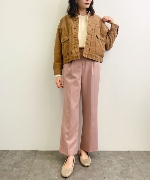 earth music&ecology(アースミュージックアンドエコロジー)の「【WEB限定】センタープレスストレートパンツ *(その他パンツ・レディース・ミント/ライトベージュ/ブルー/レッド系その他/ダークパープル/チョコ・S/M)」の7枚目の写真