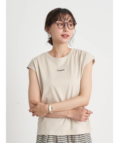 earth music&ecology(アースミュージックアンドエコロジー)の「ミニロゴノースリーブTシャツ *(Tシャツ/カットソー・レディース・オフホワイト/ベージュ/モカ/ピンク/サックスブルー/ブラック・M/S)」の10枚目の写真