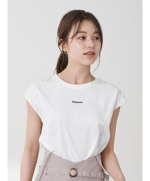 earth music&ecology(アースミュージックアンドエコロジー)の「ミニロゴノースリーブTシャツ *(Tシャツ/カットソー・レディース・オフホワイト/ベージュ/モカ/ピンク/サックスブルー/ブラック・M/S)」の13枚目の写真