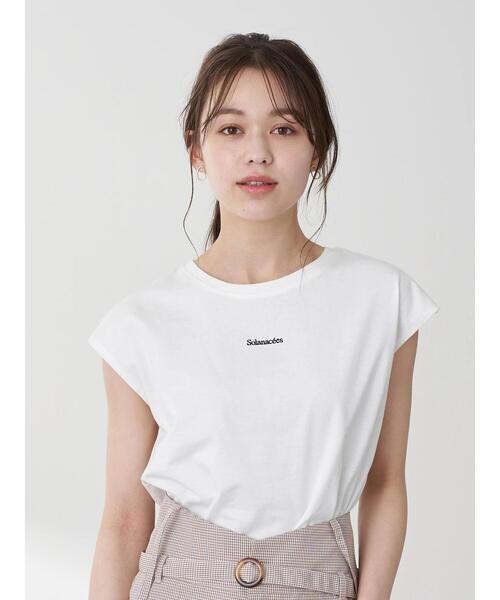 earth music&ecology(アースミュージックアンドエコロジー)の「ミニロゴノースリーブTシャツ *(Tシャツ/カットソー・レディース・オフホワイト/ベージュ/モカ/ピンク/サックスブルー/ブラック・M/S)」の14枚目の写真