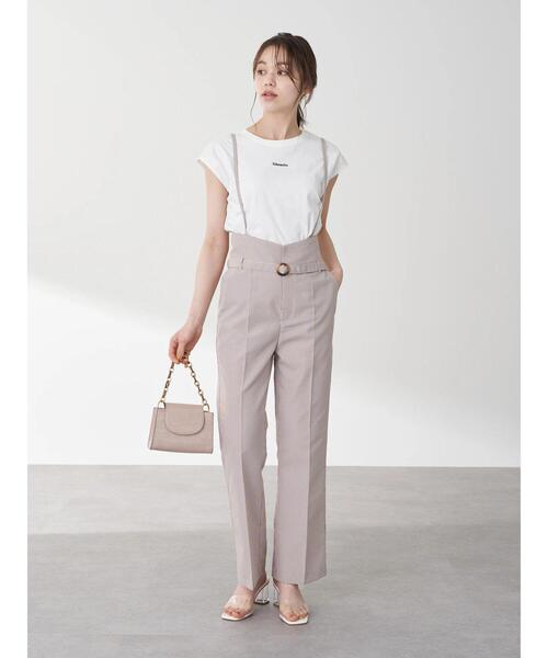 earth music&ecology(アースミュージックアンドエコロジー)の「ミニロゴノースリーブTシャツ *(Tシャツ/カットソー・レディース・オフホワイト/ベージュ/モカ/ピンク/サックスブルー/ブラック・M/S)」の18枚目の写真