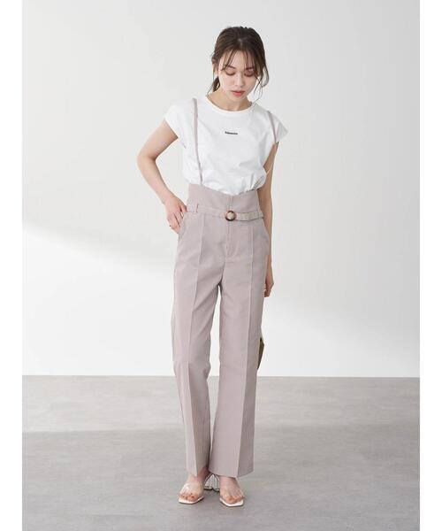 earth music&ecology(アースミュージックアンドエコロジー)の「ミニロゴノースリーブTシャツ *(Tシャツ/カットソー・レディース・オフホワイト/ベージュ/モカ/ピンク/サックスブルー/ブラック・M/S)」の19枚目の写真