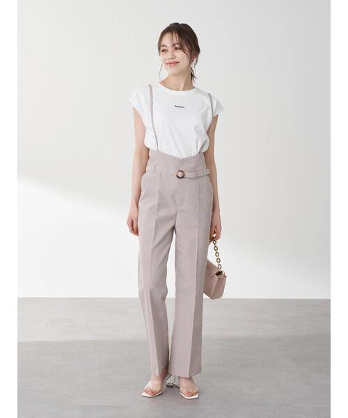 earth music&ecology(アースミュージックアンドエコロジー)の「ミニロゴノースリーブTシャツ *(Tシャツ/カットソー・レディース・オフホワイト/ベージュ/モカ/ピンク/サックスブルー/ブラック・M/S)」の20枚目の写真