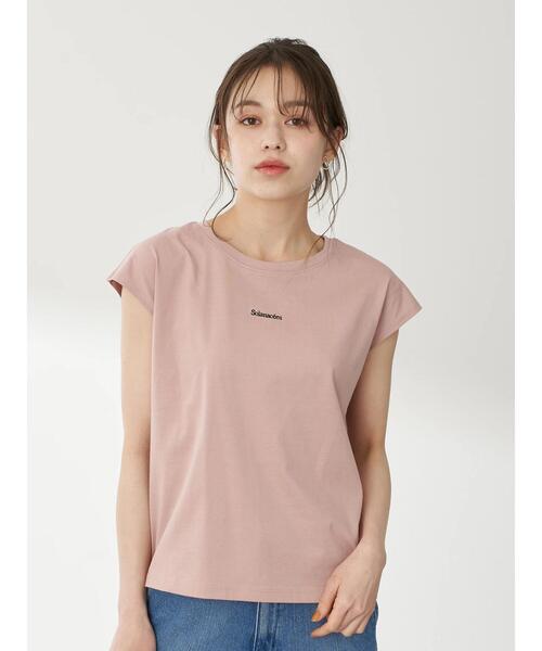 earth music&ecology(アースミュージックアンドエコロジー)の「ミニロゴノースリーブTシャツ *(Tシャツ/カットソー・レディース・オフホワイト/ベージュ/モカ/ピンク/サックスブルー/ブラック・M/S)」の21枚目の写真