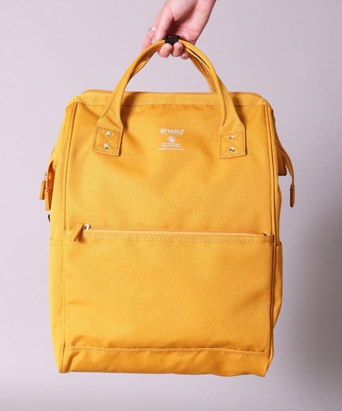 anello（アネロ）の「(LF)【anello】がばっと開く 口金 バックパック(ラージサイズ)（バックパック/リュック・レディース・ライトグレー/ブラック/ネイビー/グレー/マスタード/トリコロール/ベージュ・ONE SIZE）」の6枚目の写真