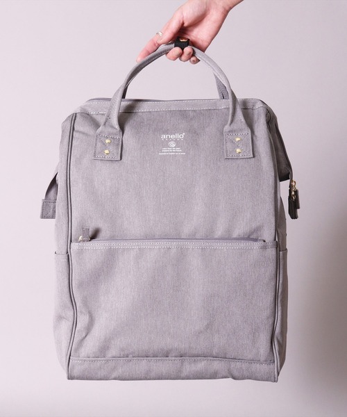 anello（アネロ）の「(LF)【anello】がばっと開く 口金 バックパック(ラージサイズ)（バックパック/リュック・レディース・ライトグレー/ブラック/ネイビー/グレー/マスタード/トリコロール/ベージュ・ONE SIZE）」の15枚目の写真