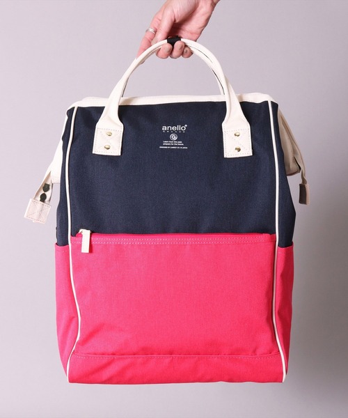 anello（アネロ）の「(LF)【anello】がばっと開く 口金 バックパック(ラージサイズ)（バックパック/リュック・レディース・ライトグレー/ブラック/ネイビー/グレー/マスタード/トリコロール/ベージュ・ONE SIZE）」の20枚目の写真