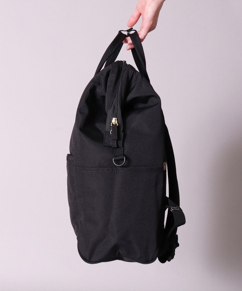anello（アネロ）の「(LF)【anello】がばっと開く 口金 バックパック(ラージサイズ)（バックパック/リュック・レディース・ライトグレー/ブラック/ネイビー/グレー/マスタード/トリコロール/ベージュ・ONE SIZE）」の22枚目の写真