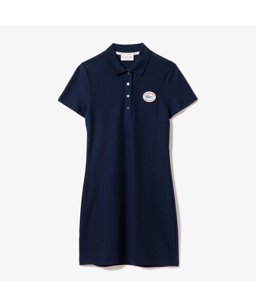 LACOSTE(ラコステ)の「『Made in France』オーガニックコットンポロドレス(シャツワンピース・レディース・ネイビー/アイボリー・40/38/36/34)」の2枚目の写真