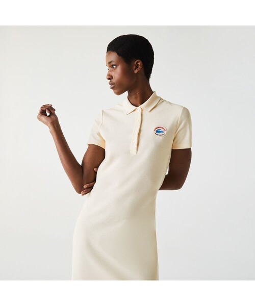 LACOSTE(ラコステ)の「『Made in France』オーガニックコットンポロドレス(シャツワンピース・レディース・ネイビー/アイボリー・40/38/36/34)」の3枚目の写真