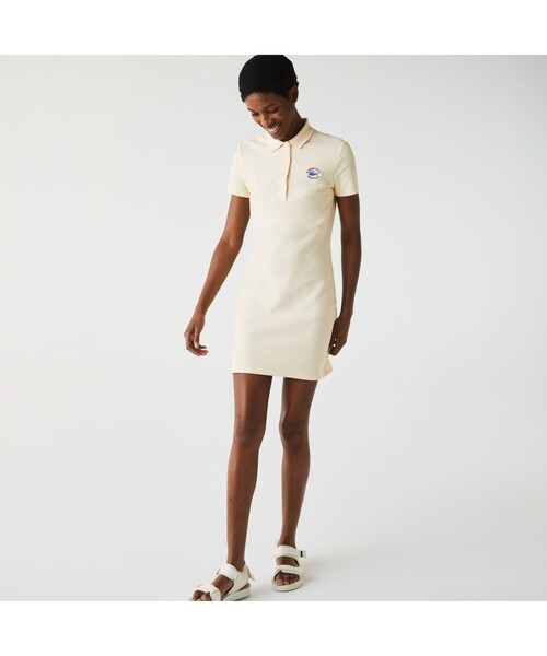 LACOSTE(ラコステ)の「『Made in France』オーガニックコットンポロドレス(シャツワンピース・レディース・ネイビー/アイボリー・40/38/36/34)」の4枚目の写真