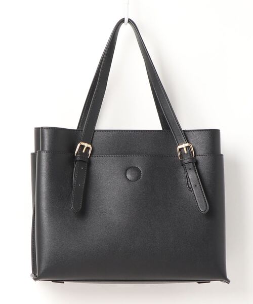 m.f.editorial（エムエフエディトリアル）の「エムエフエディトリアルレディース/m.f.editorial：Women 一枚革風ベルトハンドル トートバッグ A4対応（エコバッグ付）（トートバッグ・レディース・ベージュ/ブラック・FREE）」の5枚目の写真