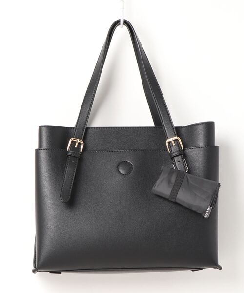 m.f.editorial（エムエフエディトリアル）の「エムエフエディトリアルレディース/m.f.editorial：Women 一枚革風ベルトハンドル トートバッグ A4対応（エコバッグ付）（トートバッグ・レディース・ベージュ/ブラック・FREE）」の12枚目の写真