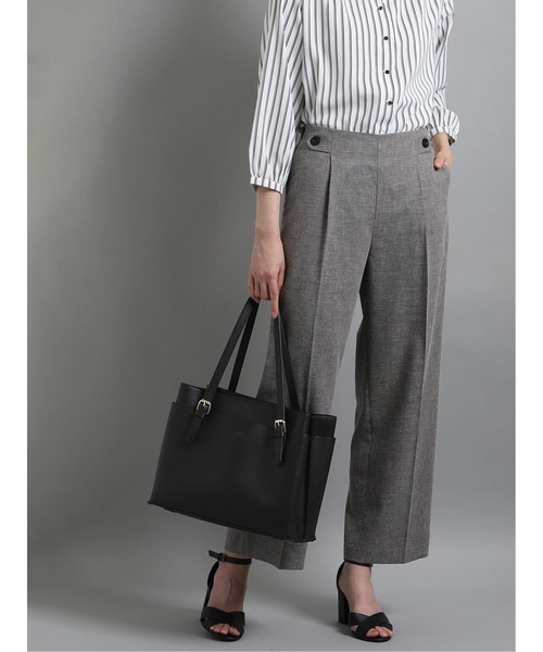 m.f.editorial（エムエフエディトリアル）の「エムエフエディトリアルレディース/m.f.editorial：Women 一枚革風ベルトハンドル トートバッグ A4対応（エコバッグ付）（トートバッグ・レディース・ベージュ/ブラック・FREE）」の13枚目の写真