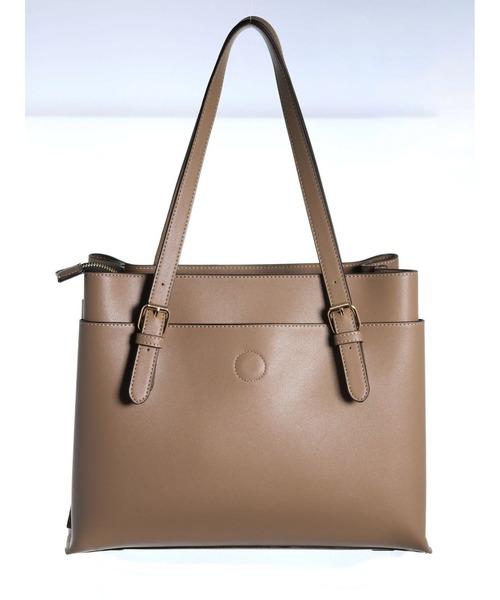 m.f.editorial（エムエフエディトリアル）の「エムエフエディトリアルレディース/m.f.editorial：Women 一枚革風ベルトハンドル トートバッグ A4対応（エコバッグ付）（トートバッグ・レディース・ベージュ/ブラック・FREE）」の21枚目の写真