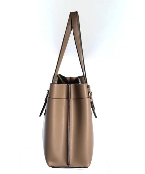 m.f.editorial（エムエフエディトリアル）の「エムエフエディトリアルレディース/m.f.editorial：Women 一枚革風ベルトハンドル トートバッグ A4対応（エコバッグ付）（トートバッグ・レディース・ベージュ/ブラック・FREE）」の22枚目の写真
