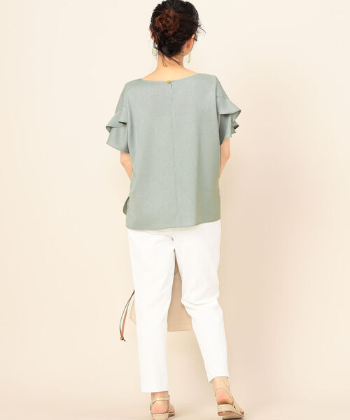 NOLLEY'S（ノーリーズ）の「麻調合繊袖フリルプルオーバーブラウス