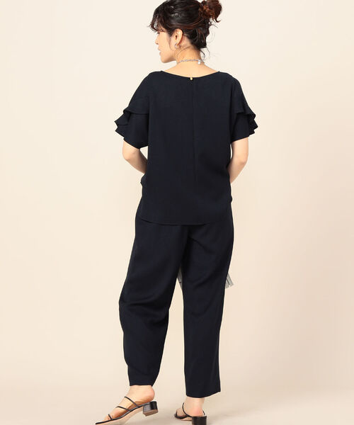 NOLLEY’S(ノーリーズ)の「麻調合繊袖フリルプルオーバーブラウス(シャツ/ブラウス・レディース・ネイビー/カーキ/ミント・38/36)」の20枚目の写真