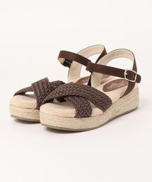 【earth music＆ecology Blue label】クロッシェメッシュサンダル