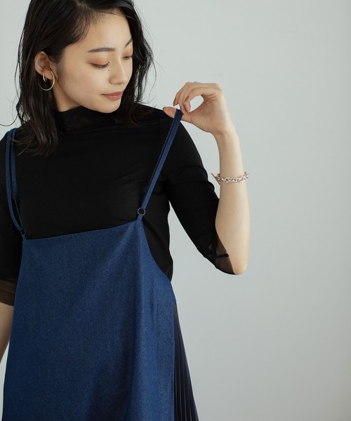 MARECHAL TERRE(マルシャルテル)の「プリーツコンビネーションジャンパースカート(ジャンパースカート・レディース・ブラック/ベージュ/ブラウン/インディゴブルー・MEDIUM)」の8枚目の写真