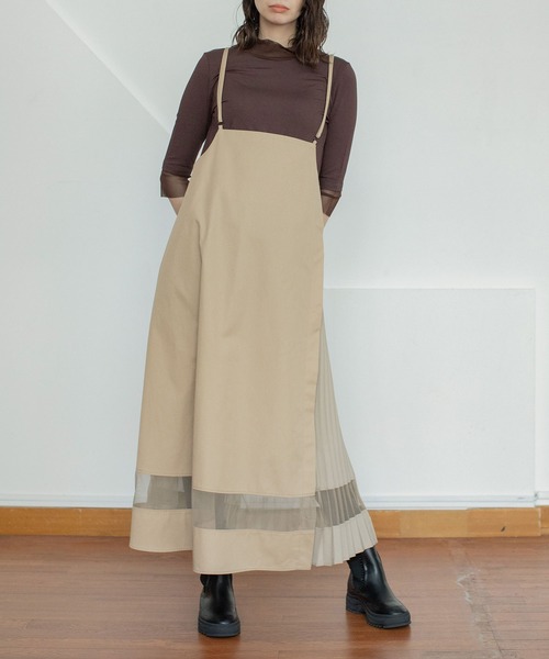 MARECHAL TERRE(マルシャルテル)の「プリーツコンビネーションジャンパースカート(ジャンパースカート・レディース・ブラック/ベージュ/ブラウン/インディゴブルー・MEDIUM)」の10枚目の写真
